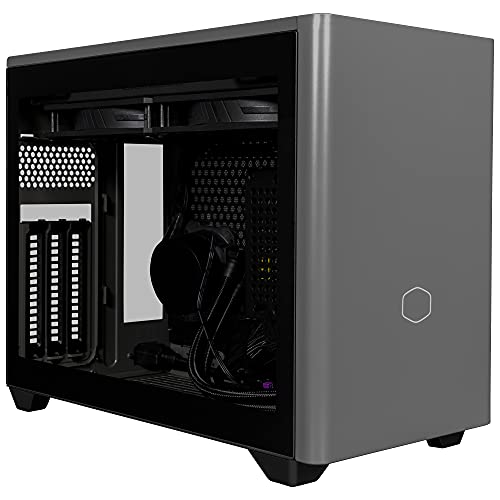 Cooler Master MasterBox NR200P MAX Mini-ITX Caja de PC - Panel Vidrio Templado, Refrigeración CPU AIO 280mm, PSU SFX Gold 850W 80-Plus (Fully Modular), Soporte GPU Vertical c/ Cable Riser PCI-e4.0x16