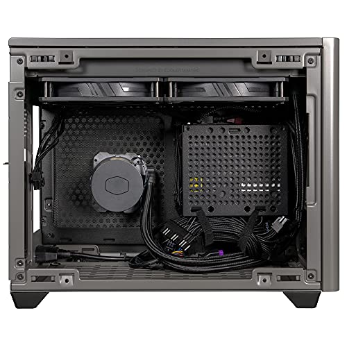 Cooler Master MasterBox NR200P MAX Mini-ITX Caja de PC - Panel Vidrio Templado, Refrigeración CPU AIO 280mm, PSU SFX Gold 850W 80-Plus (Fully Modular), Soporte GPU Vertical c/ Cable Riser PCI-e4.0x16