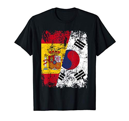 COREA DEL SUR Camiseta ESPAÑA BANDERA de la AMISTAD Camiseta