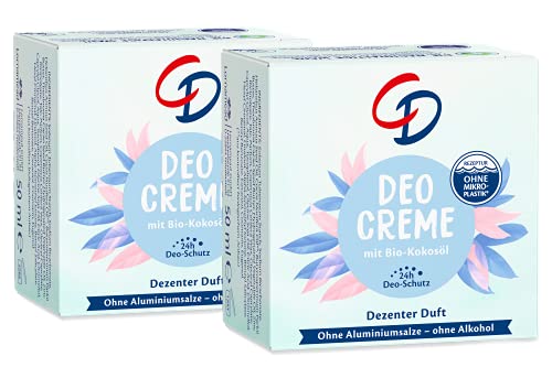 Crema desodorante CD con lirio de agua y sin aluminio y sin alcohol para 24 horas de protección, vegano, 2 unidades (2 x 161 g)