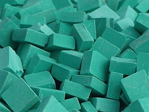 Cubo 1000 teselas verdes para mosaico planas de 7,5x7,5x3 mm. + regalo cola blanca uso escolar