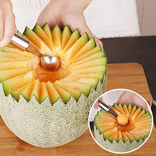 Cuchara Excavar Frutas, 5 Piezas Herramienta Tallado Frutas, Removedor Núcleos Frutas, Helado Bolas Scoop, Melon Cuchillo Tallado Fruta, Pelador Frutas, para Helados, Pelado, Tallado