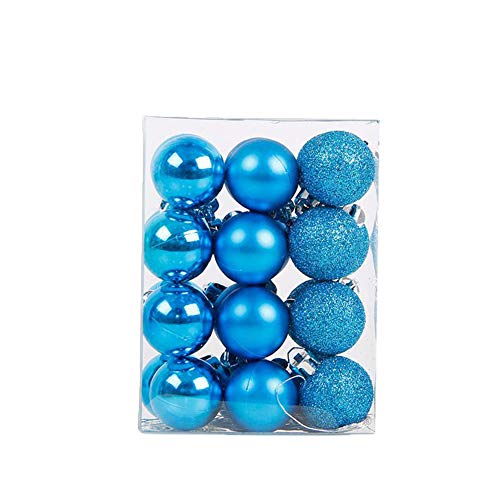 Da.Wa 1x (24pcs) Inastillable Bolas De Navidad Bolas Brillas Elegantes de Adorno de Decoracion de Arbol Chucherias de Navidad 9 * 6 * 12cm Azul Claro