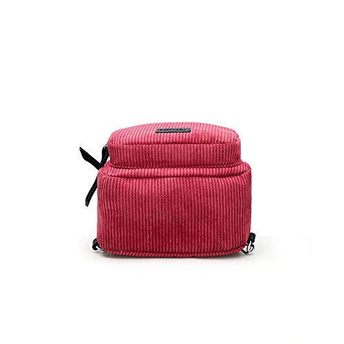 DDXJKL mochilaMochila bolso de mujer mini mochila de pana pequeña bolsa de usos múltiples con colgante de bola de pelo fresco y lindo-rosado