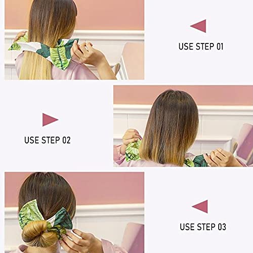 Deft Bun Bollo hábil, Moño Hábil para el Cabello Clip Mágico de Tela Multicolor con Clase Peinado de Giro Francés Donut Bun Herramienta de Peinado Imprescindible (Dark Green)