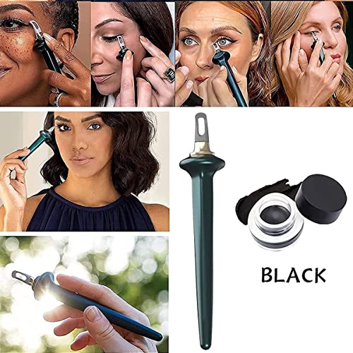 Delineador de Ojos en Gel,Impermeable Gel Eye Liner,Lasting Gel Eyeliner,Negro Delineador de Ojos con el Cepillo,Impermeable,Textura Mousse Acabado Mate ,Apto para Principiantes