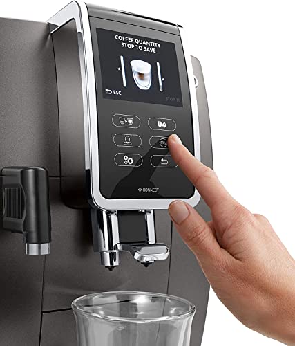 De'Longhi Perfetto Dinamica Plus, Máquina Automática de Café en Grano, Cappuccino, Espresso, ECAM370.95.T, Titanio