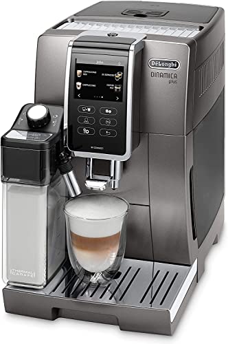 De'Longhi Perfetto Dinamica Plus, Máquina Automática de Café en Grano, Cappuccino, Espresso, ECAM370.95.T, Titanio