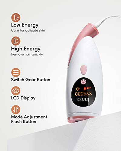 Depiladora de luz Pulsada 999.000 Flashes IPL Depilación Definitiva,2 Modos de 5 Niveles de Energía Depiladora Eléctrica para Hombres/Mujeres/Cara/Cuerpos/Maillot/Aletas