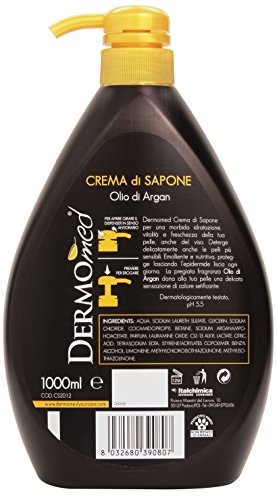 Dermomed Crema de jabón con aceite de argán, 1000 ml