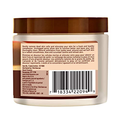 Desert Essence exfoliante facial, suave estimulante, con aceite de jojoba y comida de almendras, 4 onzas (paquete de 3) por Desert Essence [Beauty]