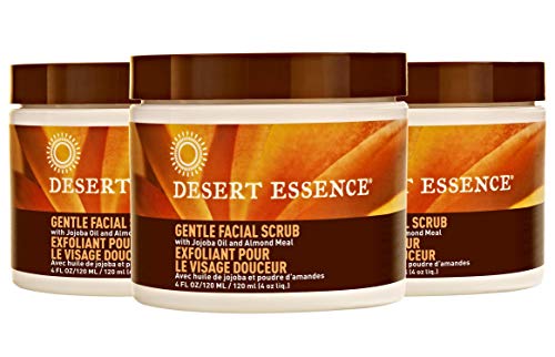 Desert Essence exfoliante facial, suave estimulante, con aceite de jojoba y comida de almendras, 4 onzas (paquete de 3) por Desert Essence [Beauty]