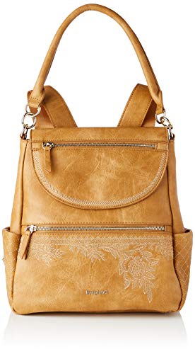 Desigual PU, Gorilla Sports-Mochila de Poliuretano (tamaño Mediano) para Mujer, marrón, Medium