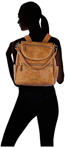 Desigual PU, Gorilla Sports-Mochila de Poliuretano (tamaño Mediano) para Mujer, marrón, Medium