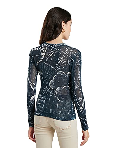 Desigual TS_Eden Camiseta, Azul, L para Mujer