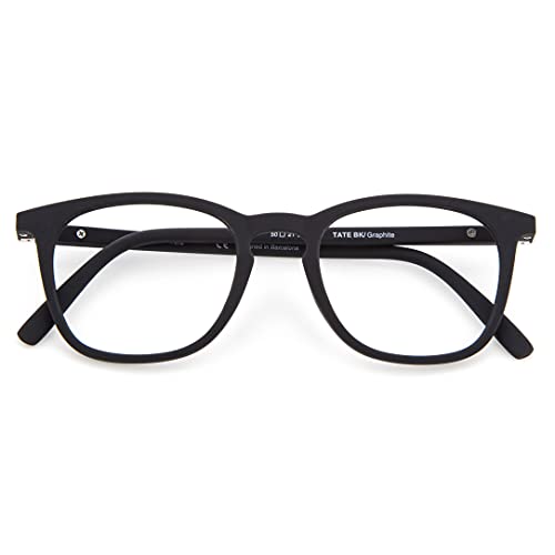 DIDINSKY Gafas de Presbicia con Filtro Anti Luz Azul para Ordenador. Gafas Graduadas de Lectura para Hombre y Mujer con Cristales Anti-reflejantes. Graphite +1.0 – TATE