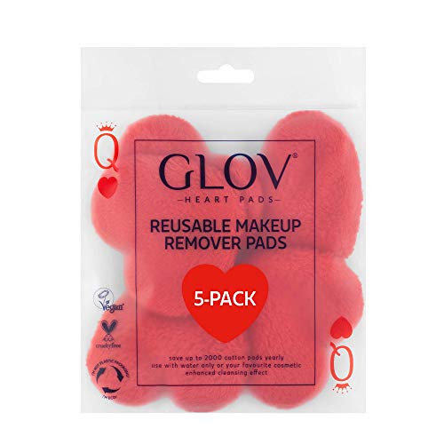 Discos Desmaquillantes Reutilizables Lavables Almohadillas de Microfibra Lavable Maquillaje Facial Paños de limpieza Para Todo Tipo de Pieles Almohadillas Ecológicas en Forma de Corazon 5 Piezas