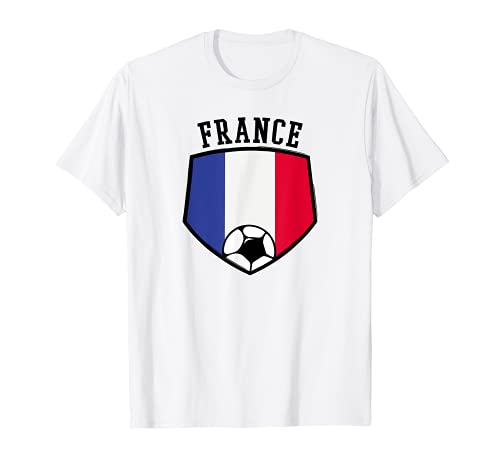 Diseño de abanico vintage de bandera de Francia de fútbol Camiseta