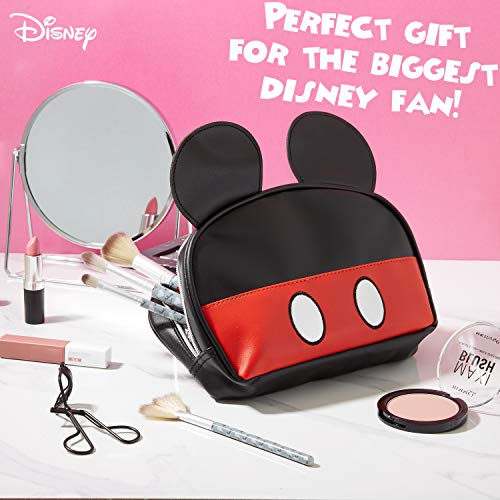 Disney Neceser Mujer de Mickey o Minnie Mouse, Neceser Maquillaje, Regalos para Mujer y Adolescente (Negro(Mickey))