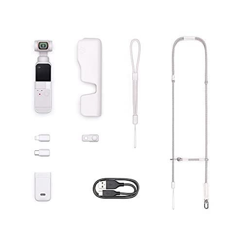 DJI Pocket 2 Pack exclusivo Sunset White Cámara de bolsillo con estabilizador motorizado en 3 ejes, vídeos 4K, fotos de 64 MP, ActiveTrack 3.0, vídeos de YouTube y TikTok, para Android y iPhone