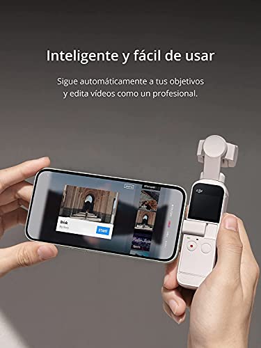 DJI Pocket 2 Pack exclusivo Sunset White Cámara de bolsillo con estabilizador motorizado en 3 ejes, vídeos 4K, fotos de 64 MP, ActiveTrack 3.0, vídeos de YouTube y TikTok, para Android y iPhone