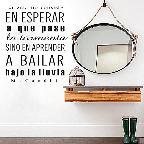 Docliick® Vinilo frase “ la vida no consiste en esperar… “ Vinilos decorativos . vinilo frases motivadoras para pared. Vinilo para decorar habitaciones. DC-16041 (60x42cm)