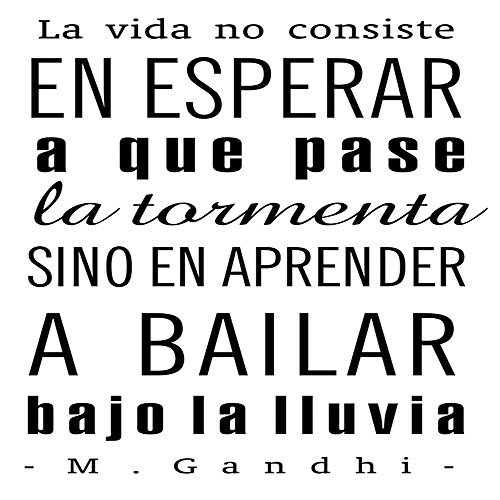 Docliick® Vinilo frase “ la vida no consiste en esperar… “ Vinilos decorativos . vinilo frases motivadoras para pared. Vinilo para decorar habitaciones. DC-16041 (60x42cm)