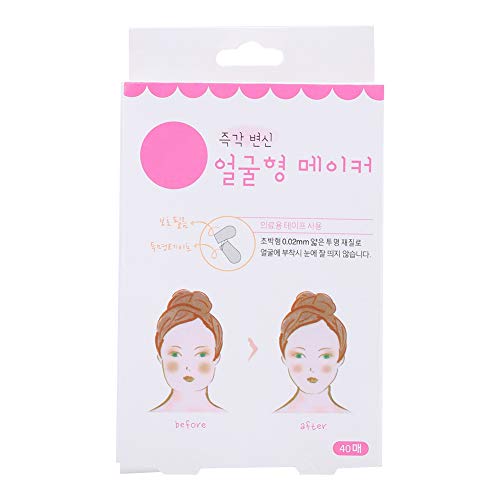 Duevin 40Pcs Invisible Lift Face Sticker Maquillaje Almohadillas de elevación de mentón facial La cinta delgada facial aprieta la piel y elimina las arrugas Herramientas de estiramiento facial