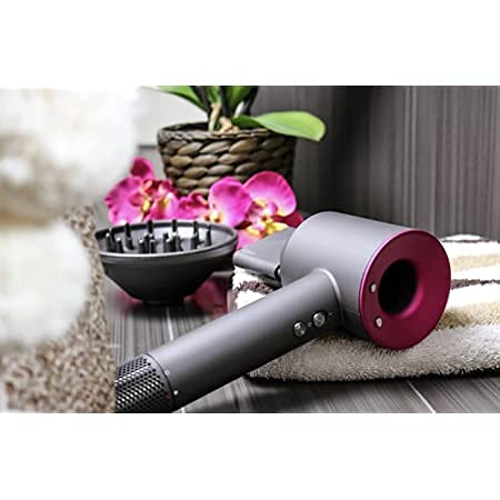 Dyson Secador De Pelo Supersonic, Color Metal Y Fucsia, Hd0, Set De Regalo, White