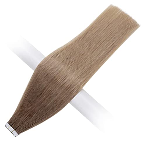 Easyouth Extensiones De Pelo Natural Adhesivas Color Castaño Dorado Mix Rubio Dorado Oscuro 20 Pulgada 50g Invisible Tape on Extensons Adhesive