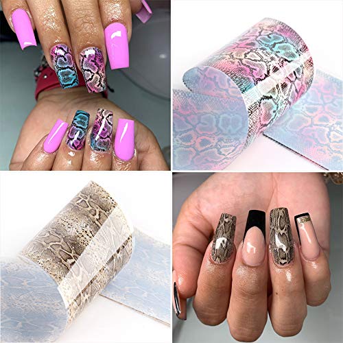 EBANKU 40 Diseños Nail Art Foil Sticker, Mármol Estrella Serpentina Pegatina Calcomanías Uñas Transferencia Foils Transfer Herramienta para Decoración de Uñas Manicura DIY