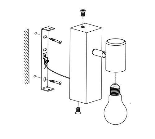 EGLO lámpara de techo de 1 foco Townshend 3, lámpara de techo de la época en el diseño industrial, lámpara retro hecha de acero y madera, color blanco, marrón, portalámparas E27