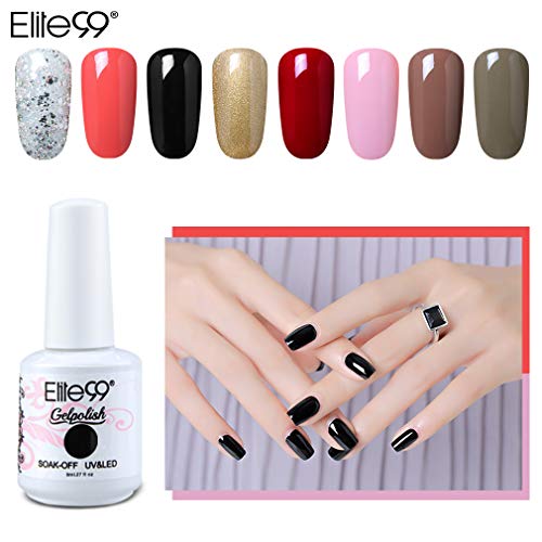 Elite99 Esmaltes Semipermanentes de Uñas en Gel UV LED, 8 Colores Kit de Esmaltes de Uñas de Color 003