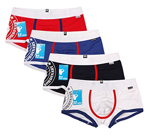 EOZY Men Underwear Calzoncillos Slips Bóxer Briefs para Hombre Algodón Forma U 4Piezas ES 40/L