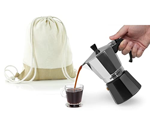 Estuche Gran Selección Mejores Cafes del Mundo – 4 x 200g Granos 100% Natural +Incluye Cafetera italiana de aluminio de 2 tazas + Mochila línea Yute Nature + Ideal para Regalarte y regalar