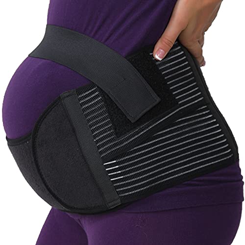 Faja de embarazo - Cinturón de maternidad - premamá banda para abdomen / cintura / espalda, apoyo para el vientre - Marca Neotech Care (Beige, S)