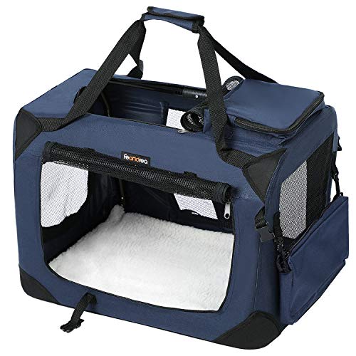 FEANDREA Transportín de Perros, Bolsa de Perros, 70 x 52 x 52 cm, Azul Oscuro