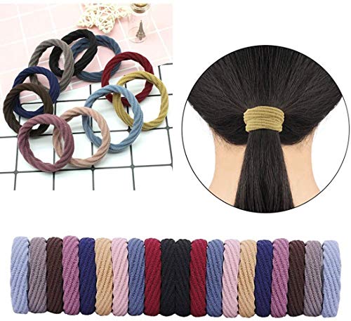 FLZONE Gomas Elásticas para el Pelo,20 Piezas Lazos para el Cabello de Algodón sin Costuras Bandas Elásticas para Mujeres Damas(Estilo espiral)