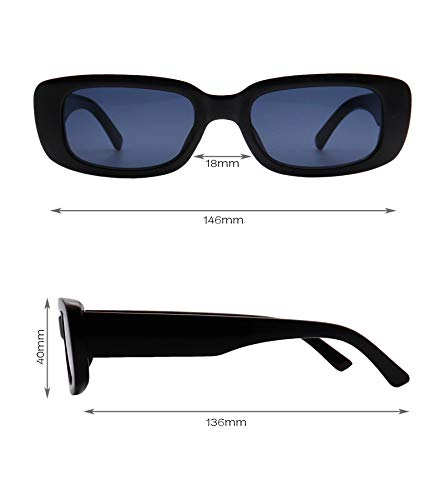 FOURCHEN Gafas de sol rectangulares vintage para hombre de moda retro con marco cuadrado gafas UV 400 protección