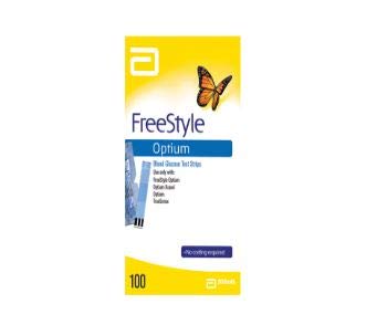 FREESTYLE OPTIUM - 100 Tiras Reactivos para el cuerpo Prueba de Glicemia - GRATIS ESTILO