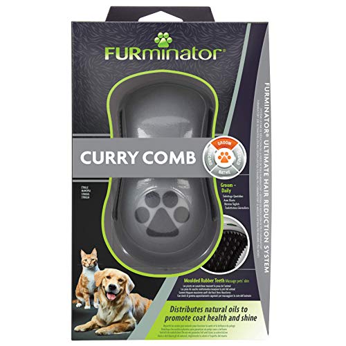 FURminator CurryComb - Peine para perros y gatos (El cepillo para el cuidado del pelaje masajea suavemente la piel - para un pelaje limpio y brillante)