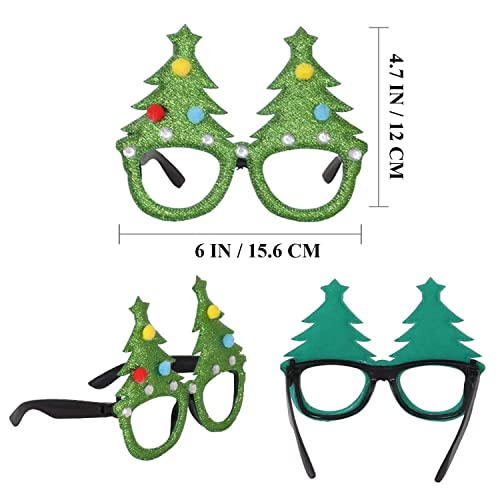 Gafas de Navidad con marco, diademas y gorro de Navidad, 18 piezas, gafas divertidas brillantes y accesorios de decoración de aro de pelo de reno lindo, juego de regalo para regalos de vacaciones