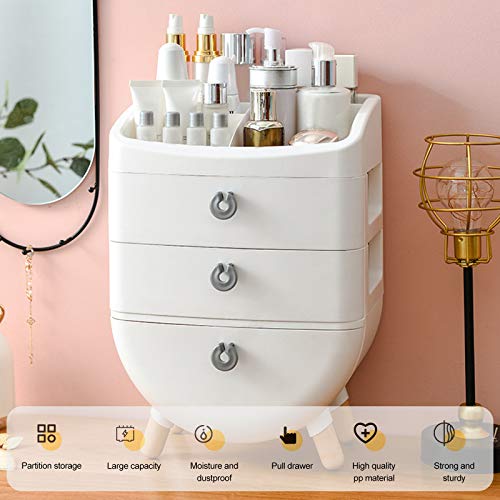 Galatée Organizador del Maquillaje,Cajas Almacenamiento Maquillaje,Organizador joyería multifunción,Cosméticos Joyería Organizador para cosméticos,lápices labiales,Pinceles Maquillaje-M- Blanco