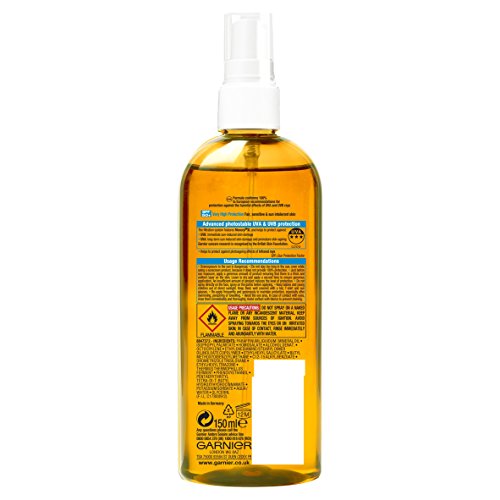 GARNIER DELIAL Ambre Solaire Sensible Avanzada Sun Aceite Nutriente Protección con SPF 50