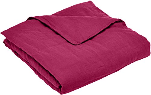 Garnier-Thiebaut 30974 Syracuse Funda de edredón Lino Fucsia 240 x 260 cm