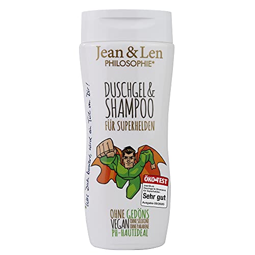 Gel de ducha y champú Jean & Len Superhéroes para niños, sin parabenos y siliconas