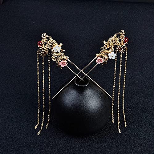 GFDFD Delicate Tassle Dragon Flower Pears Payas Paso Rocker Antiguo Viento Cabello Adorno Classic Real Pein Pines Women Jewelry Wholesale