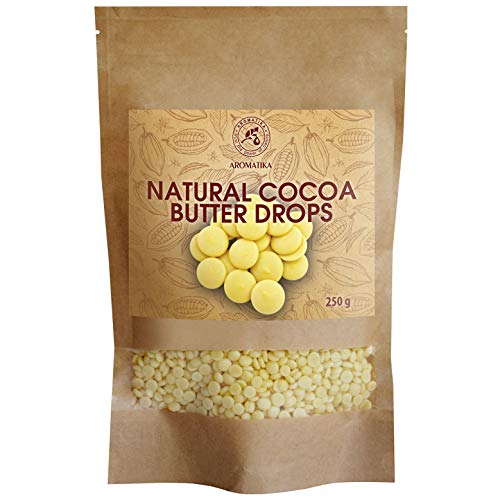 Gotas de Manteca de Cacao 250g - Theobroma - Manteca de Cacao / Grado Alimenticio - Manteca de Cacao Cruda - Cacao Nibs - Raw Sin Refinar Manteca de Cacao - Pastillas Hornear - Antioxidantes