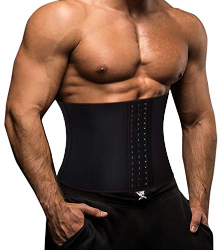 Gotoly Faja Reductora Hombre Neopreno Cintura Entrenador de Sudoración Corset Reductor Abdomen Hombre Ajustable para Deporte Fitness con Efecto Sauna Waist Trainer (M, Negro)