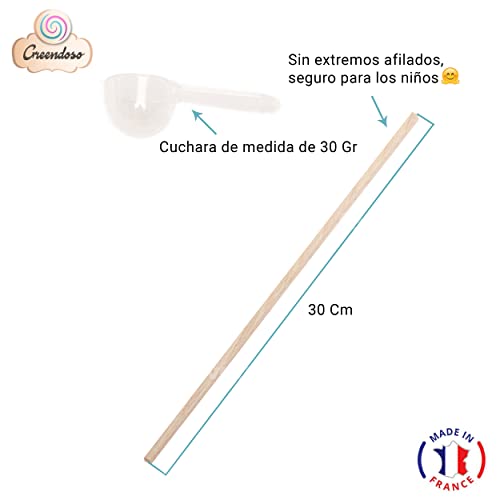 Greendoso-Azúcar para Algodón de Azúcar, Fresa de 1,2 Kg, Nubes, Polvo para Máquina + 50 Palitos de 30 Cm (Ofrecido) + 1 Cuchara Graduada